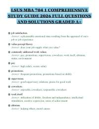 LSUS MBA 704 1 COMPREHENSIVE STUDY GUIDE 2026 FULL QUESTIONS AND SOLUTIONS GRADED A+