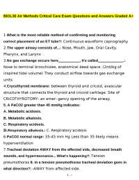BIOL30 AIR METHODS CRITICAL CARE EXAM QUESTIONS & ANSWERS