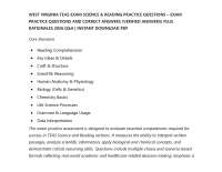 WEST VIRGINIA TEAS EXAM SCIENCE & READING PRACTICE QUESTIONS – EXAM PRACTICE QUESTIONS AND
