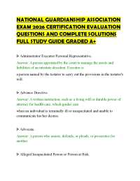 NATIONAL GUARDIANSHIP ASSOCIATION EXAM 2026 CERTIFICATION EVALUATION QUESTIONS AND COMPLET