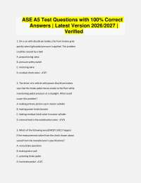 ASE A5 Test Questions with 100% Correct Answers | Latest Version 2026/2027 | Verified