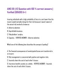 AINS 101 | 112 Question with 100 % correct answers | Verified (GRADED A+)