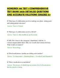 HONDROS 195 TEST 1 COMPREHENSIVE TEST BANK 2026 DETAILED QUESTIONS AND ACCURATE SOLUTIONS