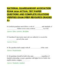 NATIONAL GUARDIANSHIP ASSOCIATION EXAM 2026 ACTUAL TEST PAPER QUESTIONS AND COMPLETE SOLUT