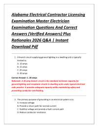 Alabama Electrical Contractor Licensing Examination Master Electrician Examination