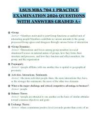 LSUS MBA 704 1 PRACTICE EXAMINATION 2026 QUESTIONS WITH ANSWERS GRADED A+