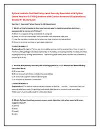 Python Institute Certified Entry-Level Security Specialist with Python Latest Version: 6.