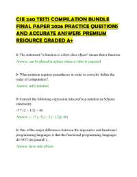 CSE 240 TESTS COMPILATION BUNDLE FINAL PAPER 2026 PRACTICE QUESTIONS AND ACCURATE ANSWERS