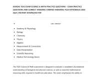 KANSAS TEAS EXAM SCIENCE & MATH PRACTICE QUESTIONS – EXAM PRACTICE QUESTIONS AND CORRECT A