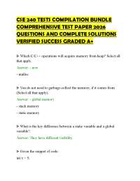 CSE 240 TESTS COMPILATION BUNDLE COMPREHENSIVE TEST PAPER 2026 QUESTIONS AND COMPLETE SOLU