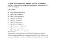 LOUISIANA PROJECT MANAGEMENT PMP PREP – QUESTIONS AND ANSWERS | VERIFIED ANSWERS