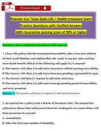 Pearson VUE Texas State Life & Health Insurance Exam | Practice Questions & Study Guide
