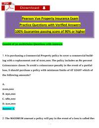 Pearson VUE Property Insurance Exam | Practice Questions & Study Guide | Licensing Prep