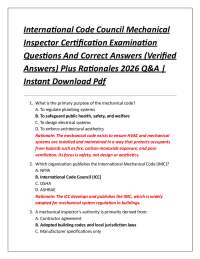 International Code Council Mechanical Inspector Certification Examination Questions