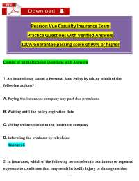 Pearson VUE Casualty Insurance Exam | Practice Questions & Study Guide | Licensing Prep