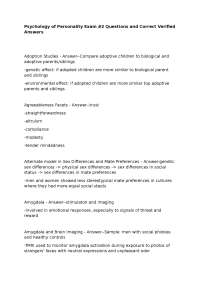 Psychology of Personality Exam #2 Questions and Correct Verified Answers