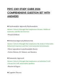 PSYC 2301 STUDY GUIDE 2026 COMPREHENSIVE QUESTION SET WITH ANSWERS