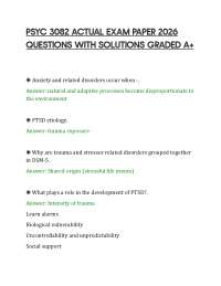 PSYC 3082 ACTUAL EXAM PAPER 2026 QUESTIONS WITH SOLUTIONS GRADED A+