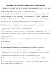 Tax Preparer Final Exam Review Questions with Complete Solutions