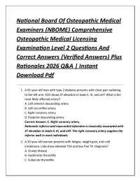 National Board Of Osteopathic Medical Examiners (NBOME) Comprehensive Osteopathic Medica