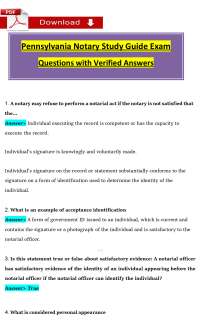 Pennsylvania Notary Study Guide Exam | Practice Questions & Licensing Prep Resource