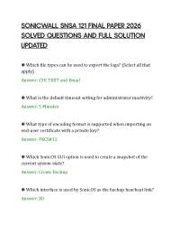 SONICWALL SNSA 121 FINAL PAPER 2026 SOLVED QUESTIONS AND FULL SOLUTION UPDATED