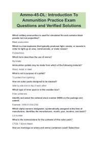 Ammo-45-DL- Introduction To Ammunition Practice Exam Questions and Verified Solutions