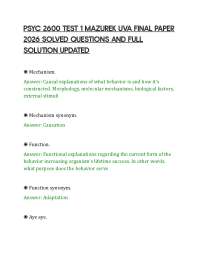 PSYC 2600 TEST 1 MAZUREK UVA FINAL PAPER 2026 SOLVED QUESTIONS AND FULL SOLUTION UPDATED
