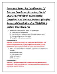 American Board For Certification Of Teacher Excellence Secondary Social Studies