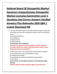 National Board Of Osteopathic Medical Examiners Comprehensive Osteopathic Medical