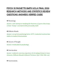 PSYCH 10 PAQUETTE-SMITH UCLA FINAL 2026 RESEARCH METHODS AND STATISTICS REVIEW QUESTIONS A