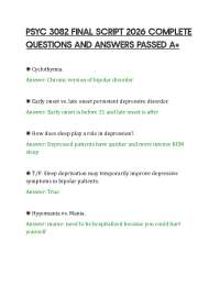 PSYC 3082 FINAL SCRIPT 2026 COMPLETE QUESTIONS AND ANSWERS PASSED A+