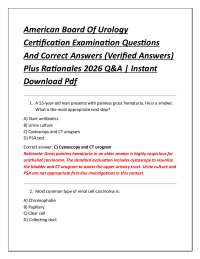 American Board Of Urology Certification Examination Questions And Correct Answers