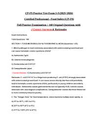 CP-FS Practice Test Exam 3-5 (2025/2026) Certified Professional - Food Safety (CP-FS)