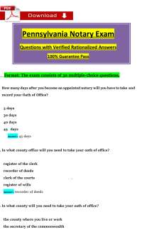 Pennsylvania Notary Exam | Practice Questions & Study Guide | Licensing Prep Resource