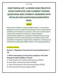 OSSF INSTALLER 1 LICENSE 2026 PRACTICE EXAM COMPLETE (100) CURRENT TESTING QUESTIONS AND