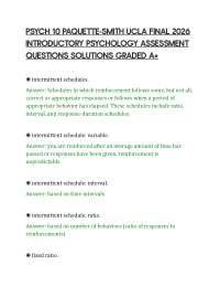 PSYCH 10 PAQUETTE-SMITH UCLA FINAL 2026 INTRODUCTORY PSYCHOLOGY ASSESSMENT QUESTIONS SOLUT