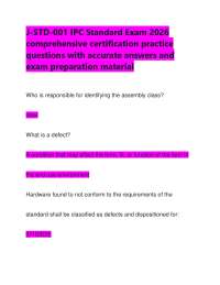 J-STD-001 IPC Standard Exam 2026 comprehensive certification practice questions with