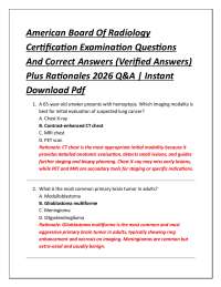 American Board Of Radiology Certification Examination Questions And Correct Answers