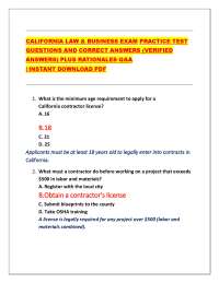 CA Contractor Law – 100 Q&As for CSLB Exam Prep 2026/2027