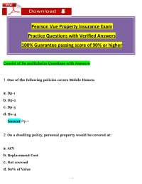 Pearson VUE Property Insurance Exam | Practice Questions & Study Guide | Licensing Prep