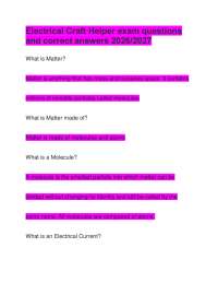 Electrical Craft Helper exam questions and correct answers 2026/2027