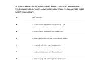 ILLINOIS PRIVATE DETECTIVE LICENSING EXAM – QUESTIONS AND ANSWERS | VERIFIED ANSWERS