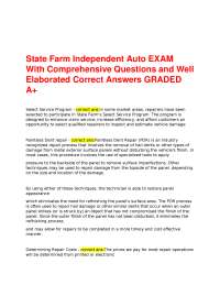 State Farm Independent Auto EXAM With Comprehensive Questions and Well Elaborated Correct