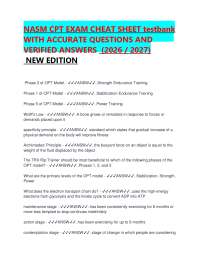 NASM CPT EXAM CHEAT SHEET testbank WITH ACCURATE QUESTIONS AND VERIFIED ANSWERS (2026 / 2