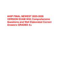 AHIP FINAL NEWEST 2025-2026 VERSION EXAM With Comprehensive Questions and Well Elaborated