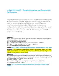 U-Haul EHS 138aCT Forklift Operations Exam Prep: Complete Questions, Answers & Full Soluti