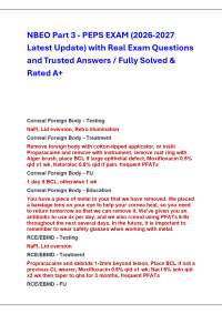 NBEO Part 3 - PEPS EXAM (2026-2027 Update) with Real Exam Questions and Trusted Answers