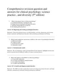 Comprehensive revision question and answers for clinical psychology :science practice , an