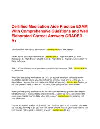 Certified Medication Aide Practice EXAM With Comprehensive Questions and Well Elaborated C